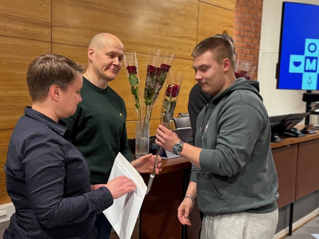 Palkittavana Topias Poutiainen